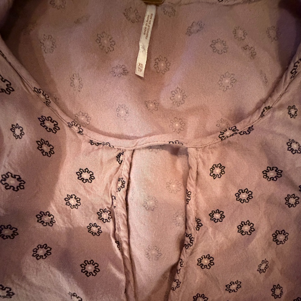 Free People Mini Tunic/Dress Elegant Mauve Floral Dress - Picture 3 of 4